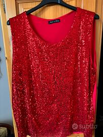 Canotta da sera con paillettes