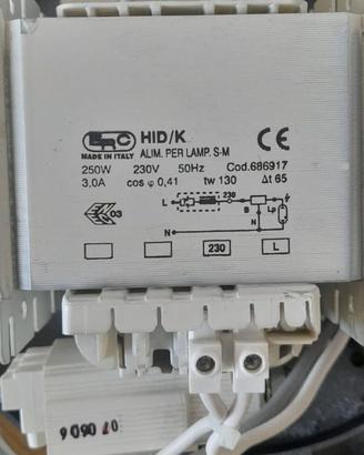 Alimentatore per lampade ioduri metallici 250w