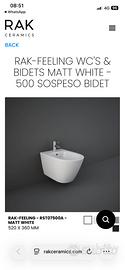 BIDET SOSPESO RAK FEELING scheggiato