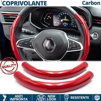 COPRIVOLANTE per RENAULT in FIBRA CARBONIO Rosso