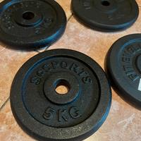 Dischi da 5kg ferro ghisa palestra + kettlebell