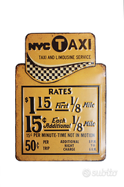 Cartello Tariffe Taxi NYC