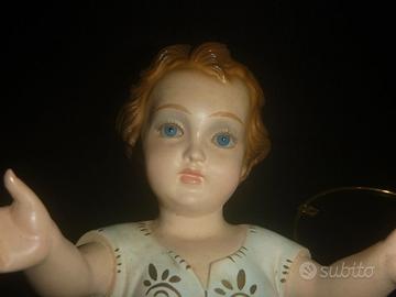 Bambinello Presepe Napoletano Occhi Cristallo 