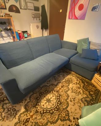 Divano angolare blu
