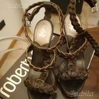 Scarpe 12 cm roberto cavalli cuoio