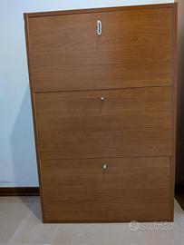 Scarpiera salvaspazio 3 ante - Legno Noce/Ciliegio