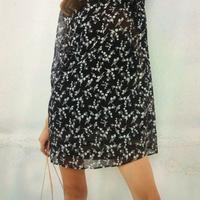 Abito casual vestito Milan Kiss nero bianco fiori