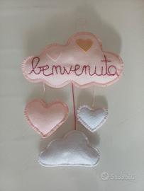 Fiocco rosa nascita benvenuta bambina