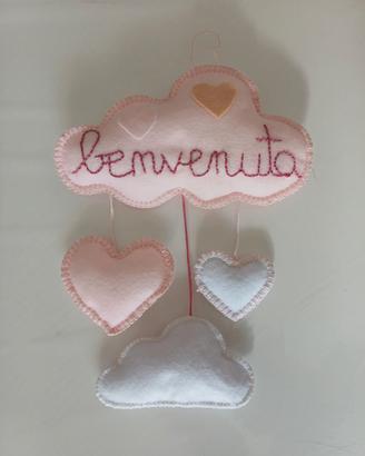 Fiocco rosa nascita benvenuta bambina