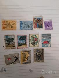 11 francobolli italiani usati 1965/66