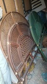 LETTO TESTIERA  RATTAN E PAGLIA DI VIENNA 