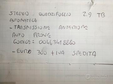 Trasmissione anteriore stelvio, quadrifoglio