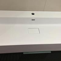 Lavabo rettangolare in resina bianco opaco