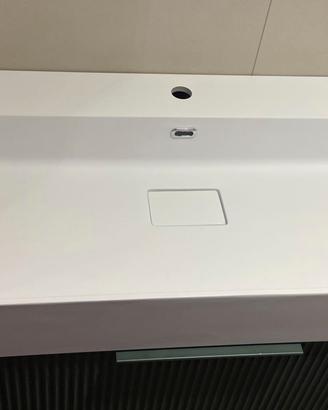 Lavabo rettangolare in resina bianco opaco