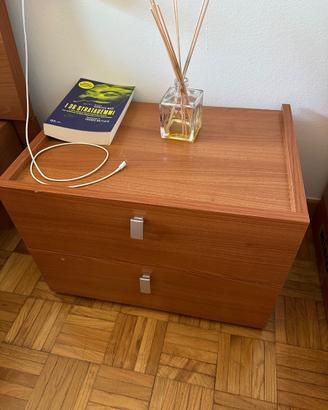 Coppia di comodini in legno spaziosi – 2 scomparti