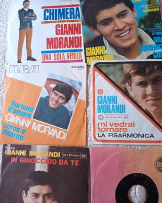 Sei vinili 45 giri Gianni Morandi 