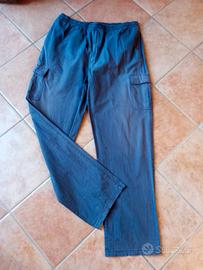 Pantaloni uomo blu con laccetto in vita 