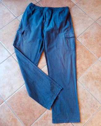Pantaloni uomo blu con laccetto in vita 