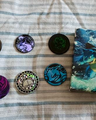 lotto monete Pokemon + porta carte blastoise