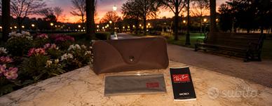 💯Ray-Ban Custodia Marrone Originale con Panno