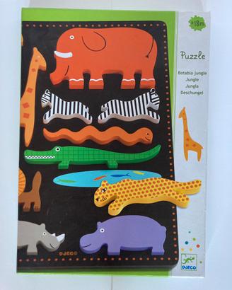 Puzzle animali di legno per bambini dai 18 mesi