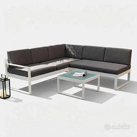 Salotto da giardino set divano angolare + tavolino