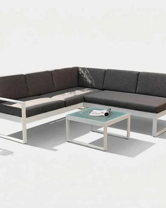 Salotto da giardino set divano angolare + tavolino