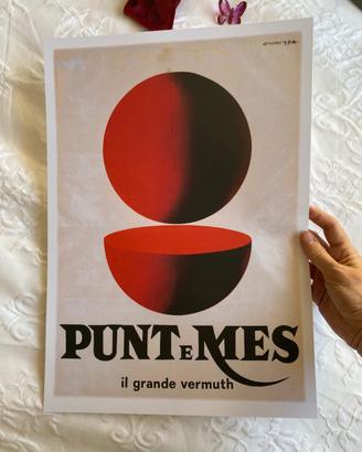 Poster stampa punt e mes quadro vintage Campari