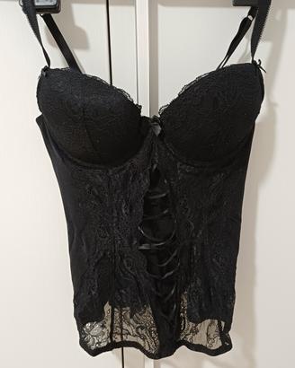 Bustino Corsetto Yamamay nero con pizzo 2B  EU 70