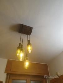 lampadario artigianale botte di legno 