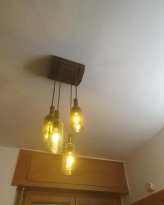 lampadario artigianale botte di legno 