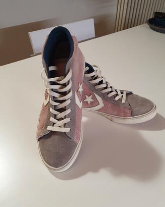 Converse pro leather rosa/grigio unisex n 38.5