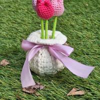 vasetto con tulipani fatto a mano