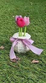 vasetto con tulipani fatto a mano