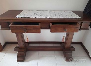 Mobile ingresso in legno massello con cassetti