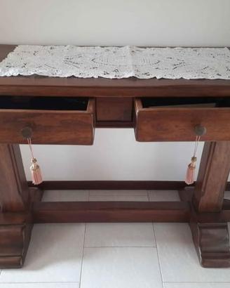 Mobile ingresso in legno massello con cassetti