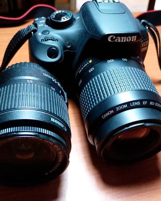 Fotocamera digitale Canon EOS 1200d con obiettivi