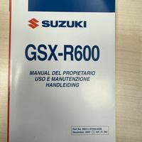 Libretto uso e mautenzione Suzuki Gsx-R 600