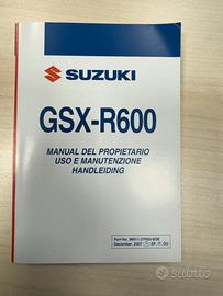 Libretto uso e mautenzione Suzuki Gsx-R 600