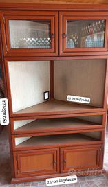 vetrinetta ad angolo porta tv con ruote