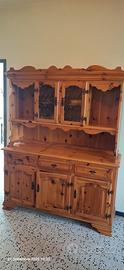 🏡 CREDENZA RUSTICA IN LEGNO CON VETRINA 
