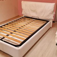 letto contenitore  bianco  una piazza e 1/2