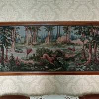 ARAZZO VINTAGE CON SCENA DI CACCIA E CORNICE