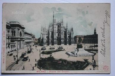 Cartolina vintage milano piazza del duomo