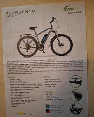 E-BIKE ARGENTO pedalata assistita 
