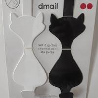 Coppia di appendiabiti/accappatoi a forma di gatto