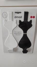 Coppia di appendiabiti/accappatoi a forma di gatto