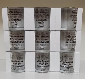 Set 9 bicchieri acqua da 250ml "Fiorucci", in vetr