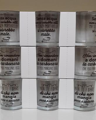 Set 9 bicchieri acqua da 250ml "Fiorucci", in vetr