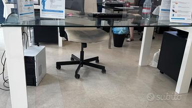 Scrivanie grandi in cristallo Semeraro bianche Arredamento e